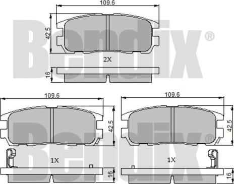 BENDIX 510253 - Гальмівні колодки, дискові гальма autozip.com.ua