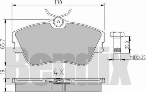 BENDIX 510264 - Гальмівні колодки, дискові гальма autozip.com.ua