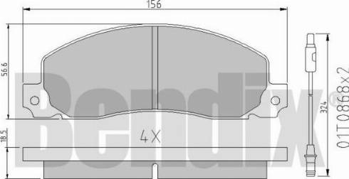 BENDIX 510203 - Гальмівні колодки, дискові гальма autozip.com.ua