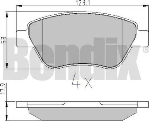 BENDIX 510211 - Гальмівні колодки, дискові гальма autozip.com.ua