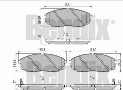 BENDIX 510217 - Гальмівні колодки, дискові гальма autozip.com.ua