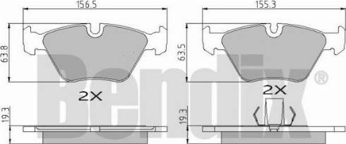 BENDIX 510289 - Гальмівні колодки, дискові гальма autozip.com.ua