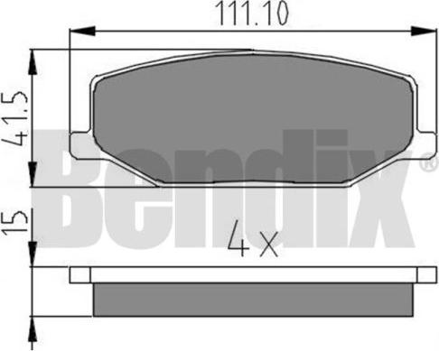 BENDIX 510286 - Гальмівні колодки, дискові гальма autozip.com.ua