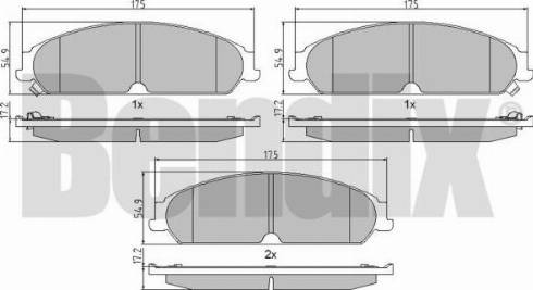 BENDIX 510231 - Гальмівні колодки, дискові гальма autozip.com.ua