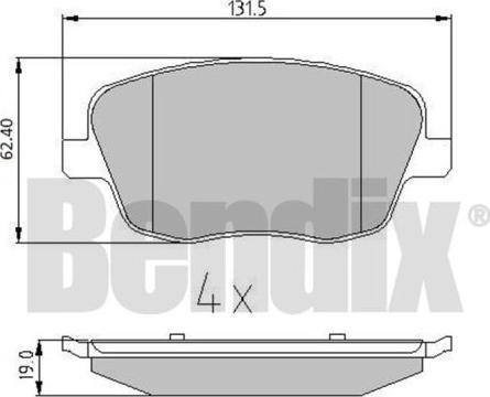 BENDIX 510233 - Гальмівні колодки, дискові гальма autozip.com.ua