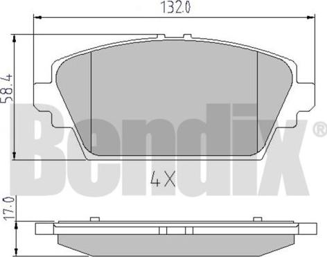 BENDIX 510232 - Гальмівні колодки, дискові гальма autozip.com.ua