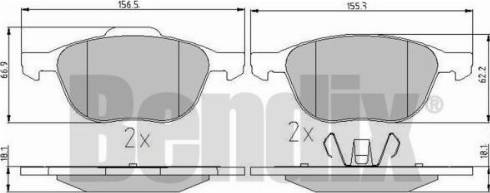 BENDIX 510237 - Гальмівні колодки, дискові гальма autozip.com.ua