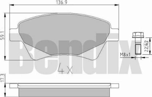 BENDIX 510229 - Гальмівні колодки, дискові гальма autozip.com.ua