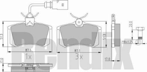 BENDIX 510226 - Гальмівні колодки, дискові гальма autozip.com.ua