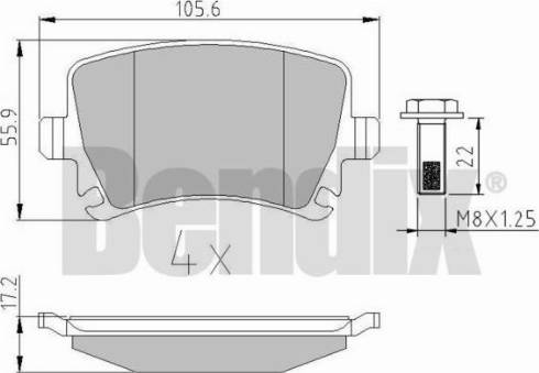 BENDIX 510223 - Гальмівні колодки, дискові гальма autozip.com.ua