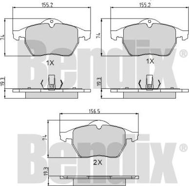 BENDIX 510273 - Гальмівні колодки, дискові гальма autozip.com.ua