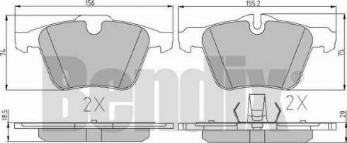 BENDIX 510799 - Гальмівні колодки, дискові гальма autozip.com.ua