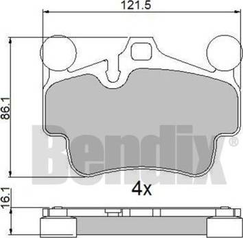 BENDIX 510740 - Гальмівні колодки, дискові гальма autozip.com.ua