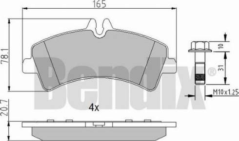 BENDIX 510741 - Гальмівні колодки, дискові гальма autozip.com.ua