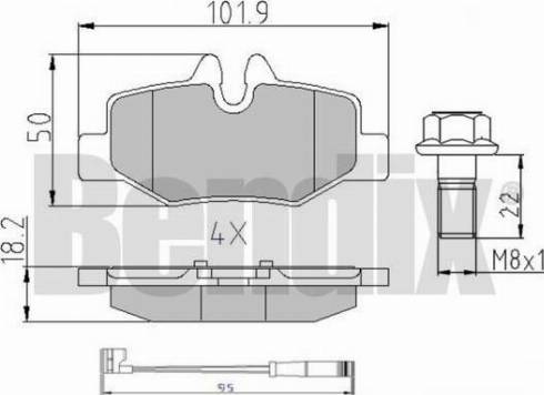 BENDIX 510742 - Гальмівні колодки, дискові гальма autozip.com.ua