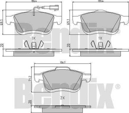 BENDIX 510751 - Гальмівні колодки, дискові гальма autozip.com.ua