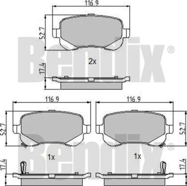 BENDIX 510758 - Гальмівні колодки, дискові гальма autozip.com.ua