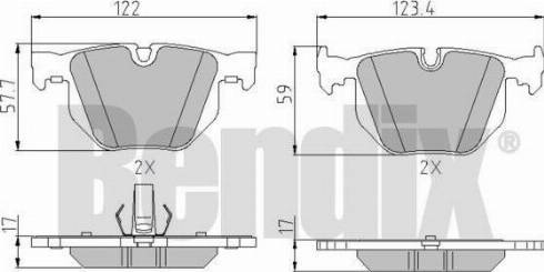 BENDIX 510752 - Гальмівні колодки, дискові гальма autozip.com.ua