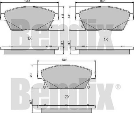 BENDIX 510760 - Гальмівні колодки, дискові гальма autozip.com.ua