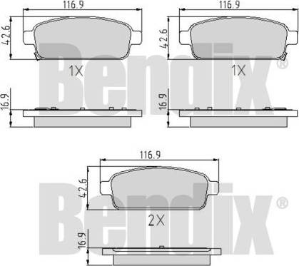 BENDIX 510761 - Гальмівні колодки, дискові гальма autozip.com.ua