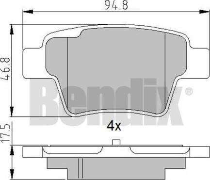 BENDIX 510763 - Гальмівні колодки, дискові гальма autozip.com.ua