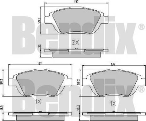 BENDIX 510767 - Гальмівні колодки, дискові гальма autozip.com.ua