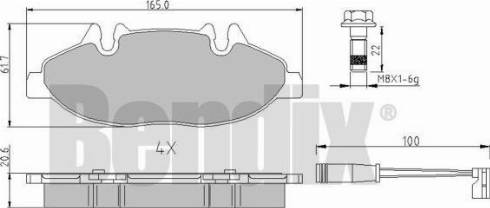 BENDIX 510706 - Гальмівні колодки, дискові гальма autozip.com.ua