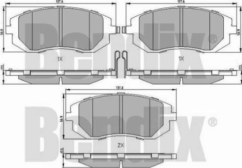 BENDIX 510707 - Гальмівні колодки, дискові гальма autozip.com.ua