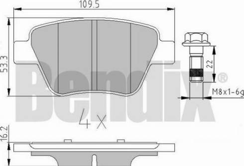 BENDIX 510719 - Гальмівні колодки, дискові гальма autozip.com.ua