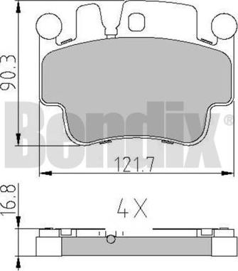 BENDIX 510710 - Гальмівні колодки, дискові гальма autozip.com.ua