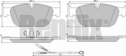 BENDIX 510784 - Гальмівні колодки, дискові гальма autozip.com.ua