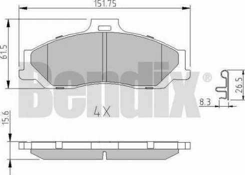 BENDIX 510780 - Гальмівні колодки, дискові гальма autozip.com.ua