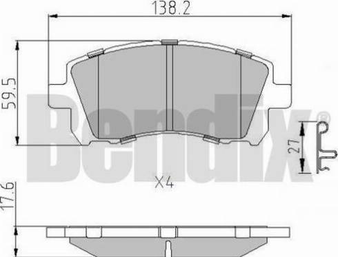 BENDIX 510781 - Гальмівні колодки, дискові гальма autozip.com.ua