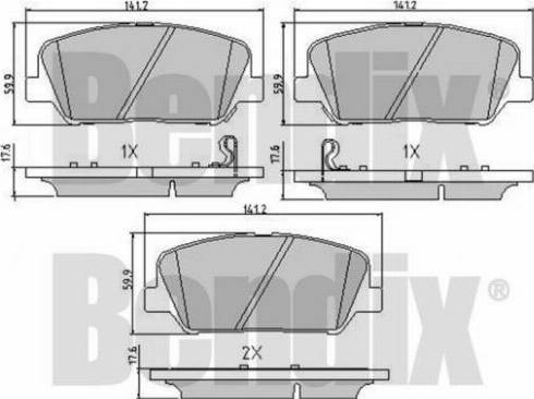 BENDIX 510788 - Гальмівні колодки, дискові гальма autozip.com.ua