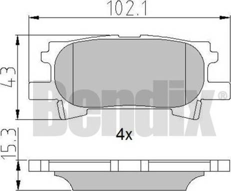 BENDIX 510734 - Гальмівні колодки, дискові гальма autozip.com.ua