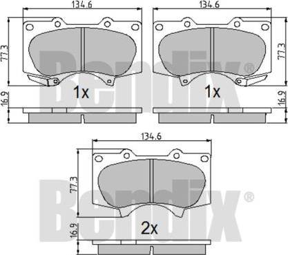 BENDIX 510731 - Гальмівні колодки, дискові гальма autozip.com.ua