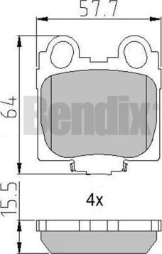 BENDIX 510733 - Гальмівні колодки, дискові гальма autozip.com.ua