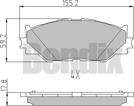 BENDIX 510732 - Гальмівні колодки, дискові гальма autozip.com.ua