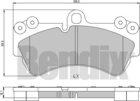 BENDIX 510725 - Гальмівні колодки, дискові гальма autozip.com.ua
