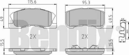 BENDIX 510721 - Гальмівні колодки, дискові гальма autozip.com.ua