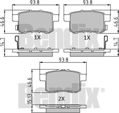 BENDIX 510728 - Гальмівні колодки, дискові гальма autozip.com.ua