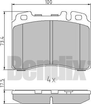 BENDIX 511042 - Гальмівні колодки, дискові гальма autozip.com.ua