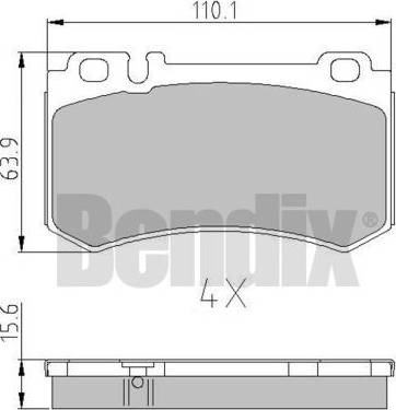 BENDIX 511047 - Гальмівні колодки, дискові гальма autozip.com.ua