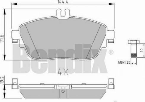 BENDIX 511064 - Гальмівні колодки, дискові гальма autozip.com.ua