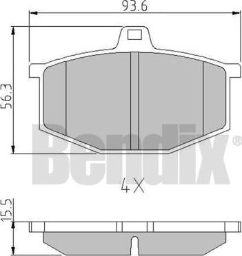 BENDIX 511007 - Гальмівні колодки, дискові гальма autozip.com.ua