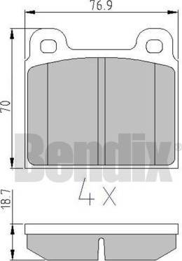 BENDIX 511018 - Гальмівні колодки, дискові гальма autozip.com.ua