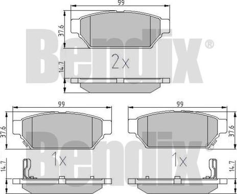 BENDIX 511033 - Гальмівні колодки, дискові гальма autozip.com.ua