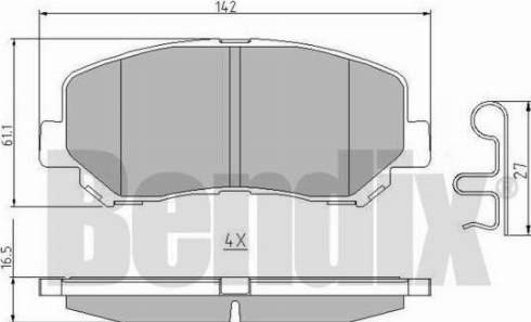 BENDIX 511070 - Гальмівні колодки, дискові гальма autozip.com.ua