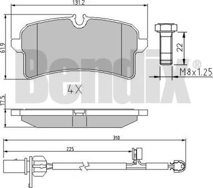 BENDIX 511073 - Гальмівні колодки, дискові гальма autozip.com.ua