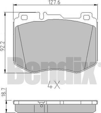 BENDIX 511190 - Гальмівні колодки, дискові гальма autozip.com.ua